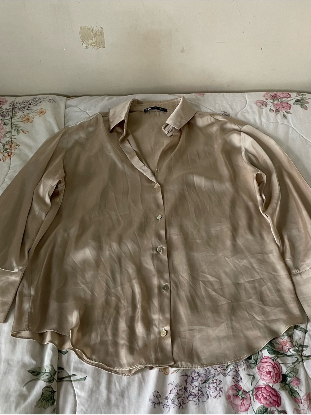 zara satin blouse